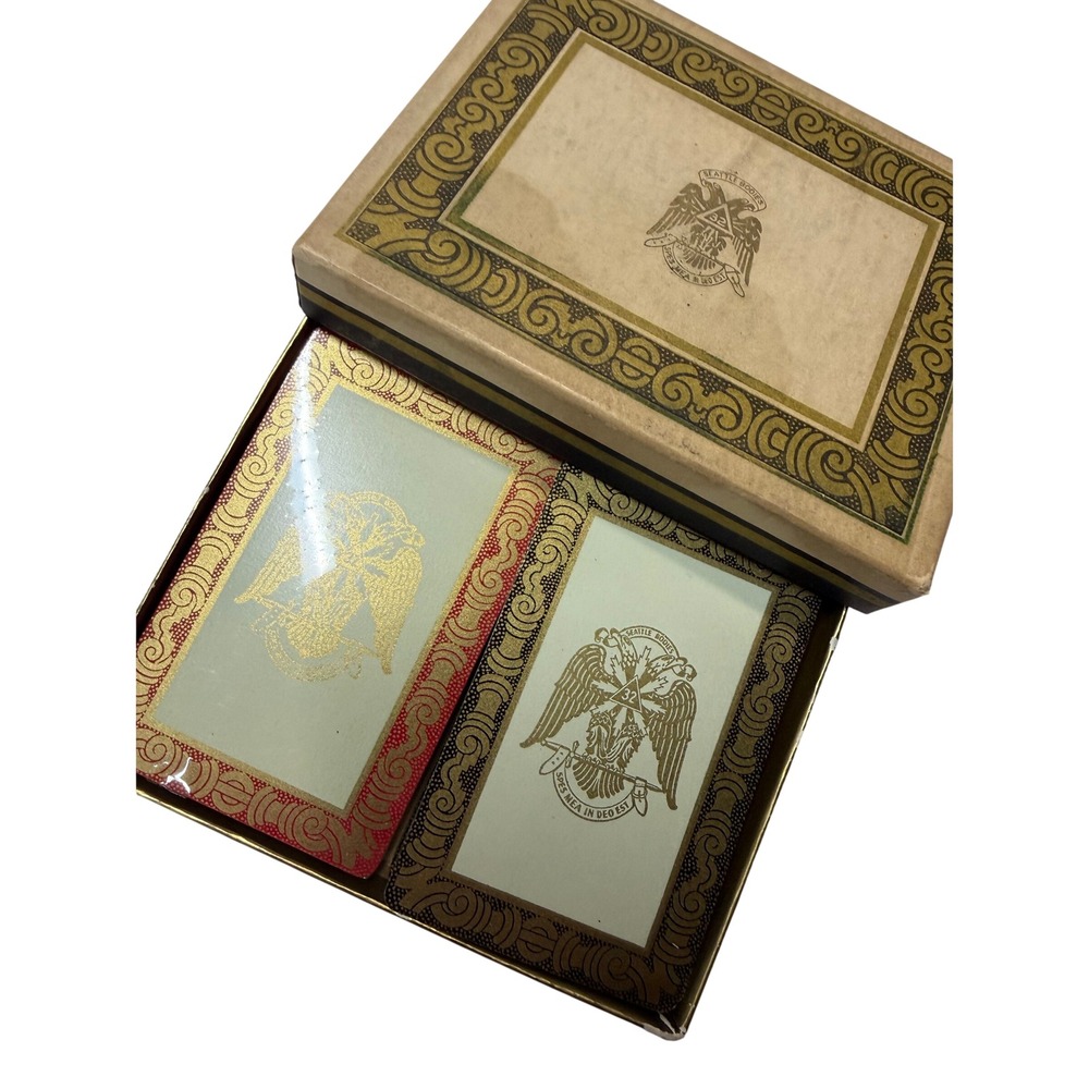 Vintage Masonic Scottish Rite 32nd Degree Playing Cards Seattle Bodies 2 Decks